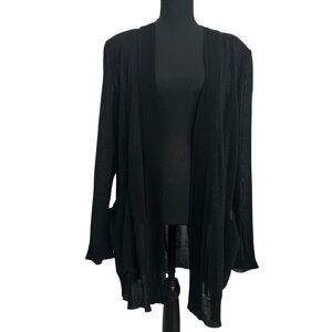 Misook Cardigan Sweater Knit Black Sparkly Work Casual Lightweight Plus Size 1X